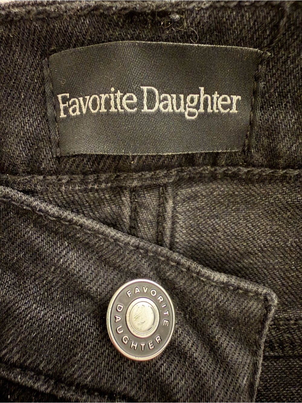Favorite Daughter Black Flare Jeans with Raw Hem - Picture 3 of 4